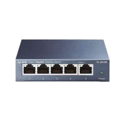 Switch 5 Porte Gigabit Plug & Play case in acciaio TL-SG105a