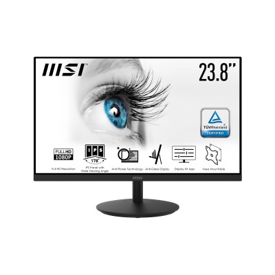 MSI MONITOR 23,8 LED IPS 16 9 FHD 5MS 250 CDM, VGA HDMI, ANTI RIFLESSO, MULTIMEDIALE