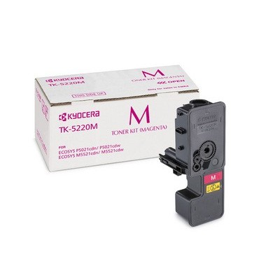 KYOCERA TK-5220M Toner Kit Magenta per ECOSYS P5021cdn cdw e ECOSYS M5521cdn cdw da 1.200 pagine in